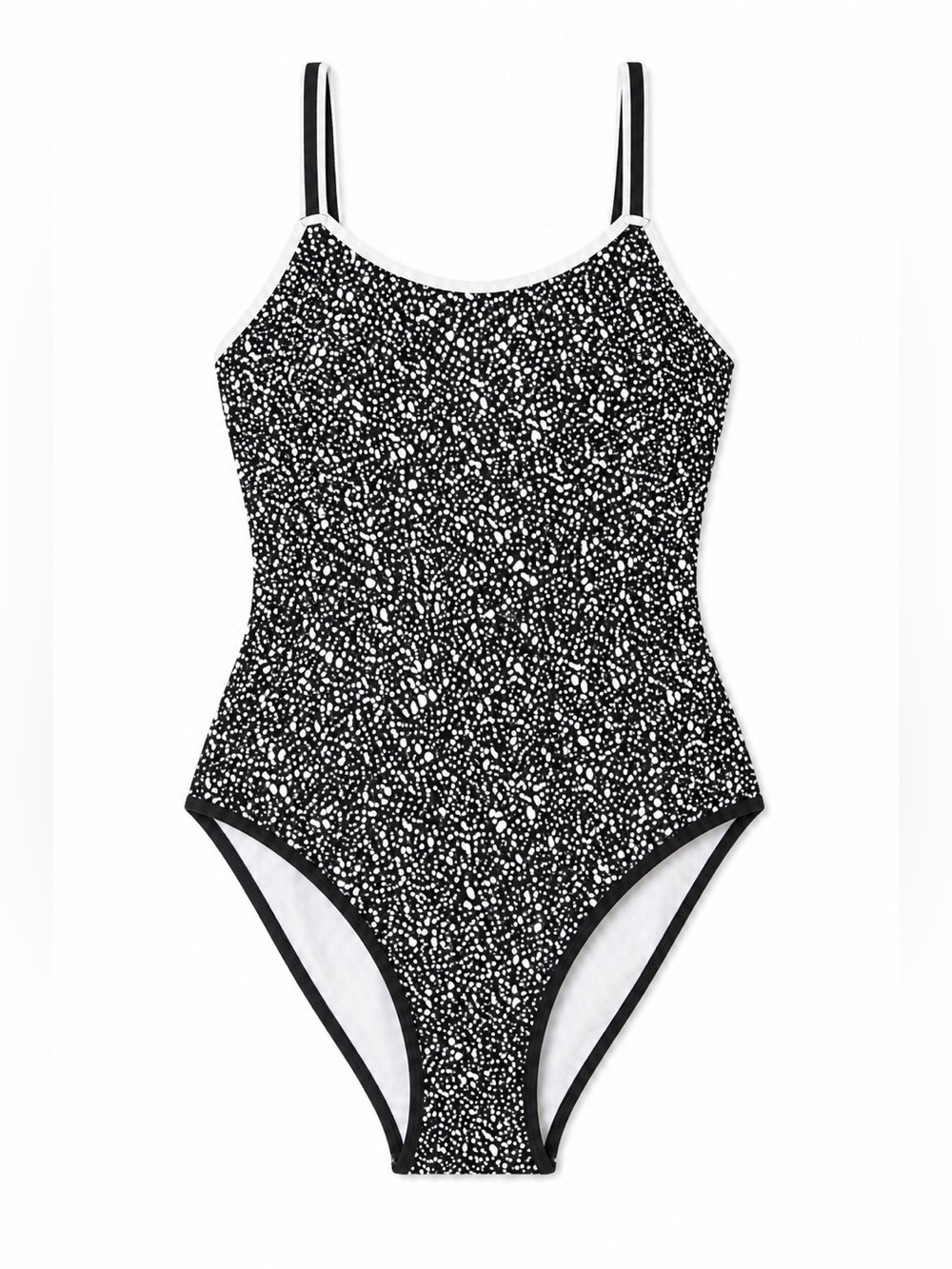 TYR Black and White One Piece Swimsuit Reversible